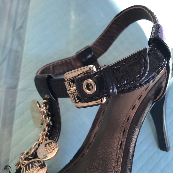 Coach Signature-C Patent Leather High Heels in Dark Brown Size 6.5 - Picture 8 of 11